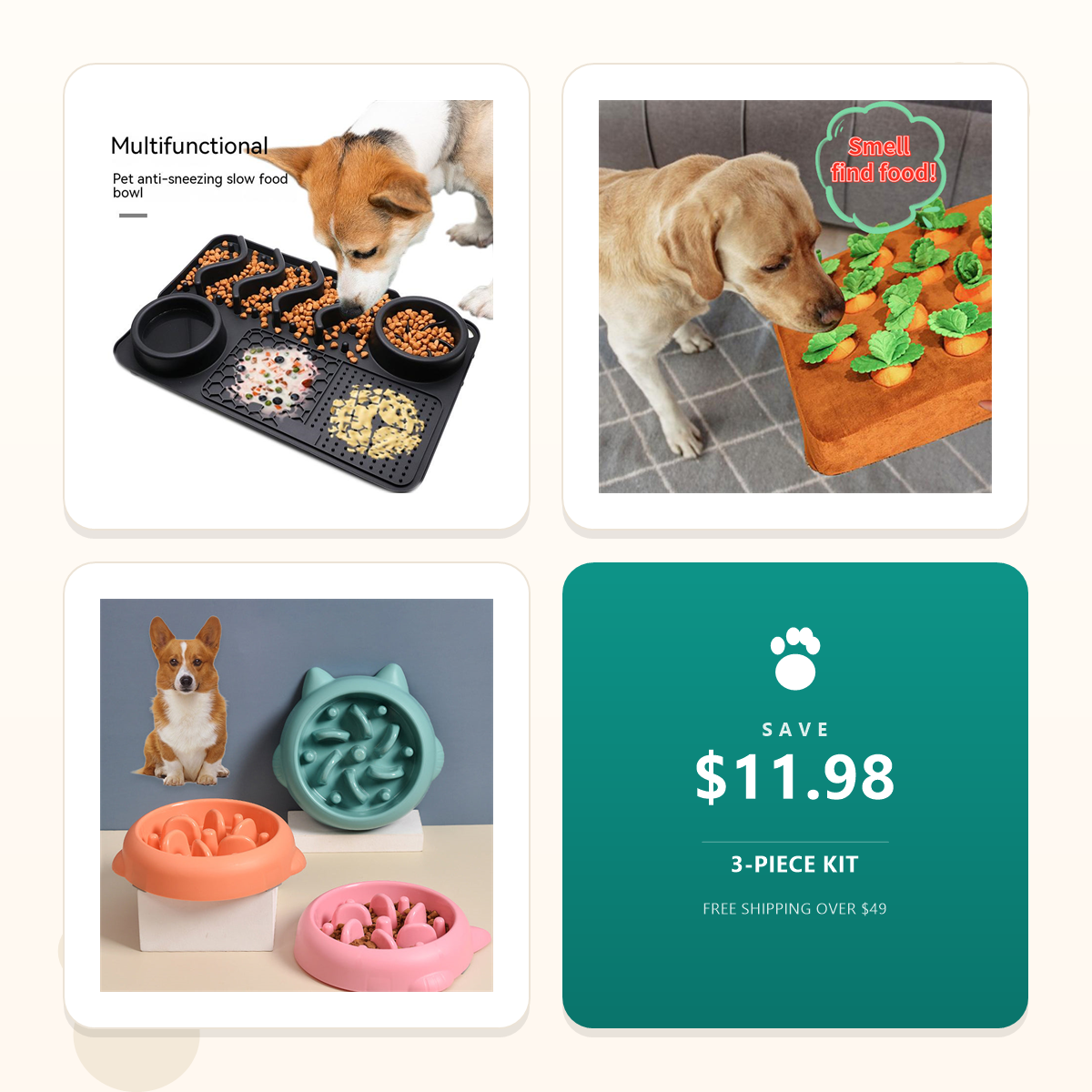 PawLife Boredom Buster Kit - 3-piece enrichment set